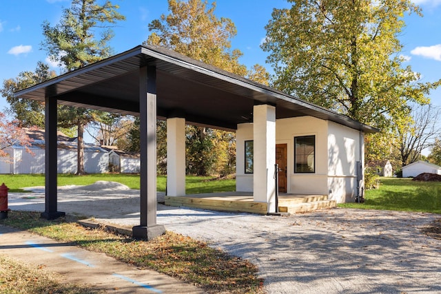 exterior space with a front lawn