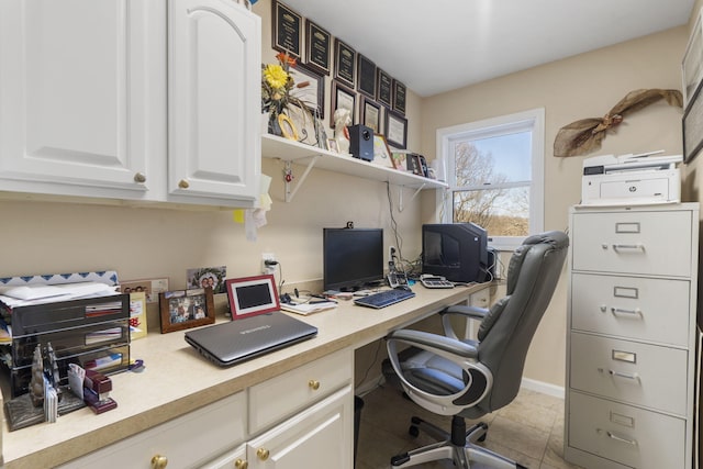 view of tiled office space