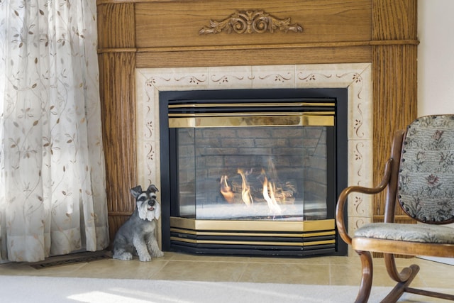 details featuring a high end fireplace