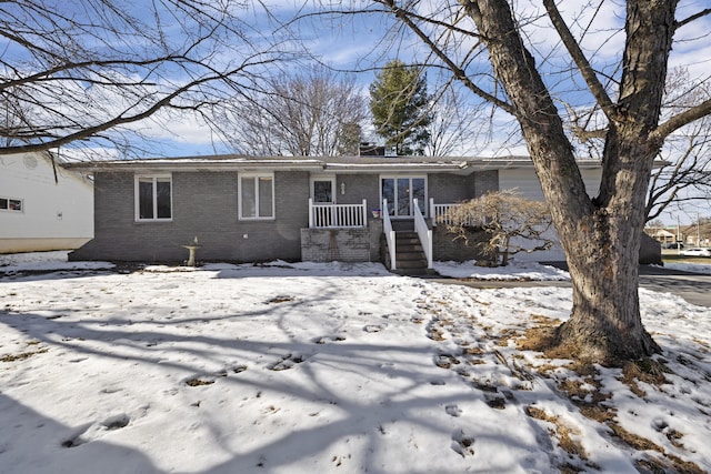 view of single story home