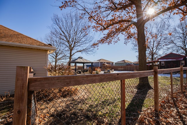 view of yard featuring a gazebo