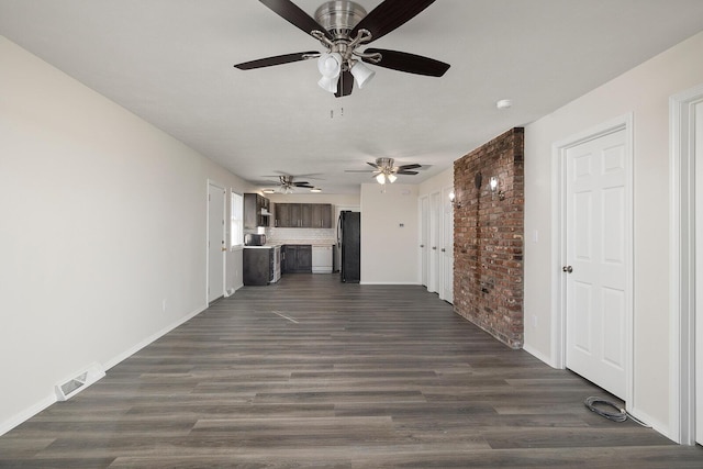 hall with dark wood-type flooring