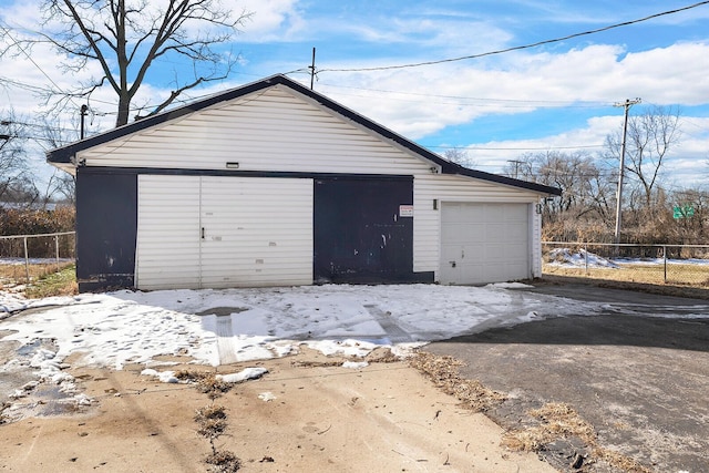 view of garage