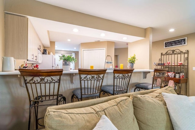 bar with white refrigerator