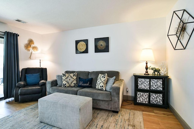 living room featuring hardwood / wood-style floors