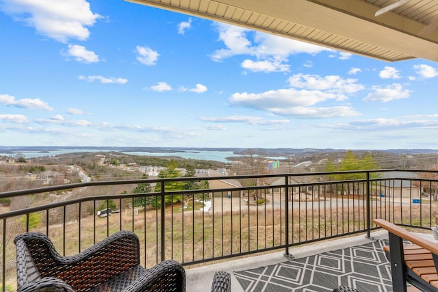 balcony with a water view