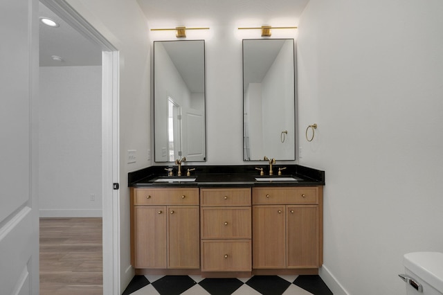 bathroom with toilet and vanity