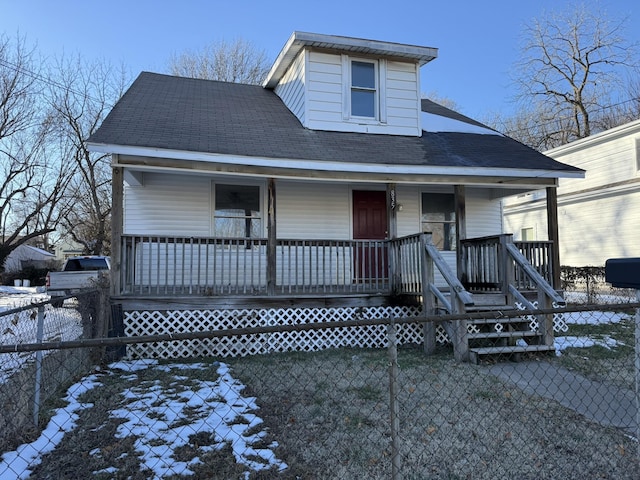 view of front of home with covered porch