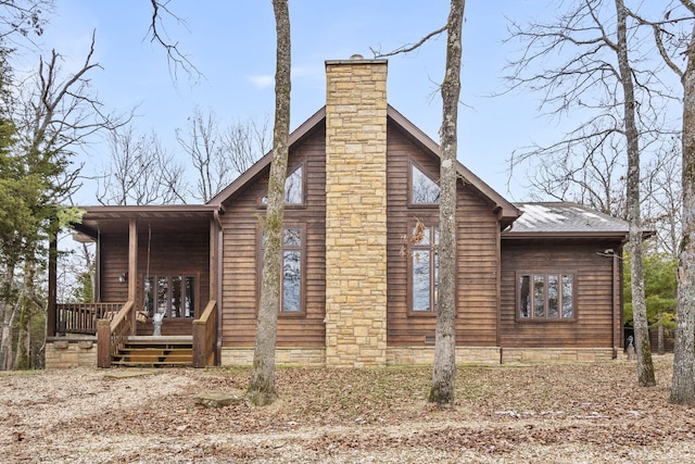 view of home's exterior featuring a porch