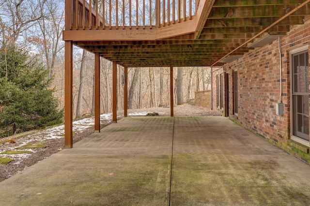 view of patio featuring a deck