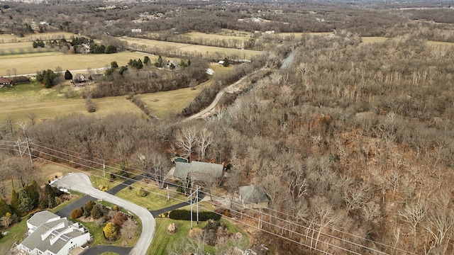 bird's eye view featuring a rural view