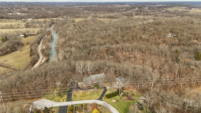 aerial view with a rural view