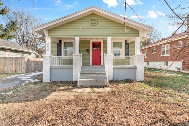 bungalow-style home featuring covered porch