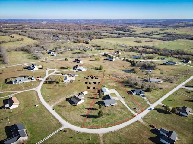 drone / aerial view featuring a rural view