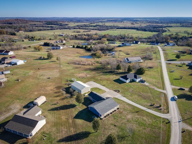 drone / aerial view with a rural view