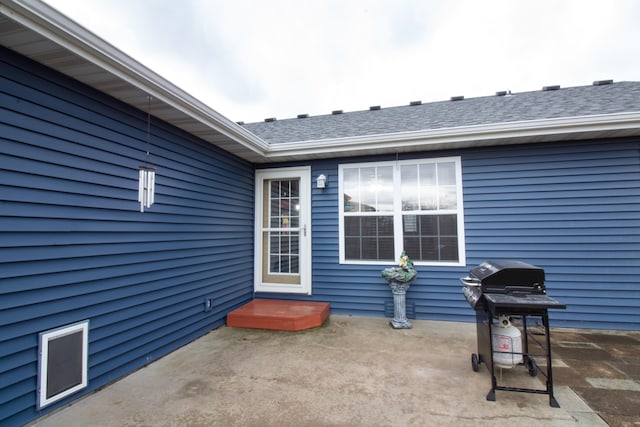 view of patio with area for grilling