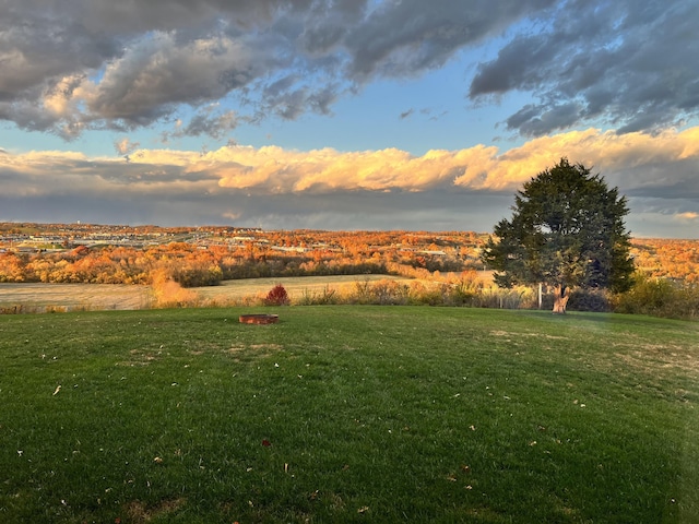 view of yard featuring a rural view