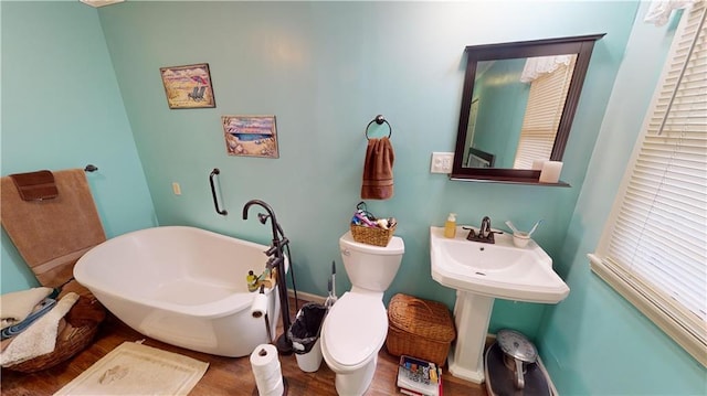 bathroom featuring toilet and a bathing tub