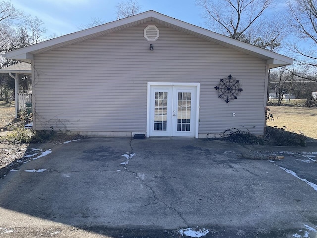 exterior space with french doors