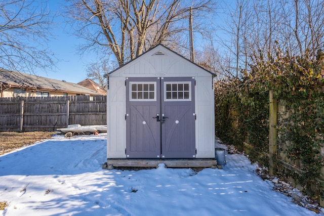 view of snow covered structure