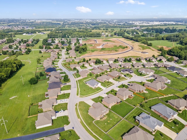 bird's eye view with a residential view