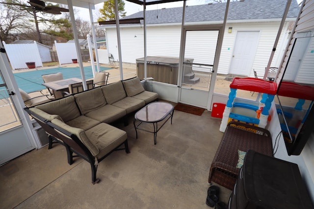 view of sunroom / solarium