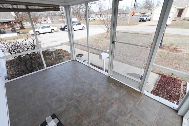 view of unfurnished sunroom