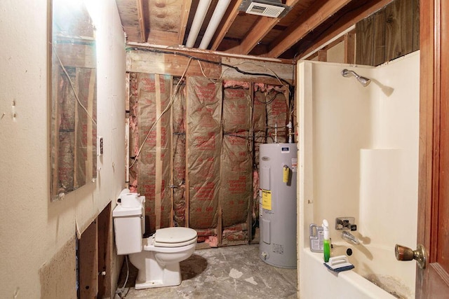 utility room with electric water heater