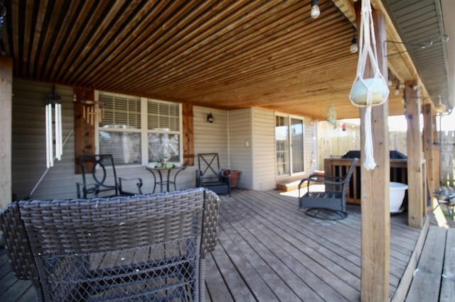 deck with an outdoor living space