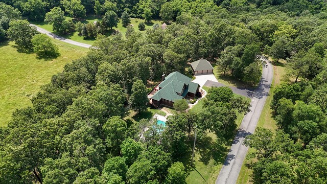 10350 Indian Ridge Ln, Carthage, MO 64836 - aerial overview of property's location with a heavily wooded area