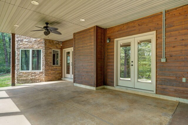 10350 Indian Ridge Ln, Carthage, MO 64836 - view of patio with french doors and ceiling fan