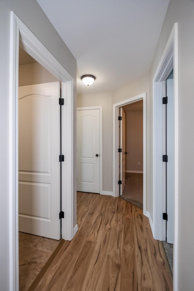 hallway featuring hardwood / wood-style flooring