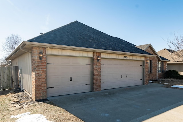 view of garage