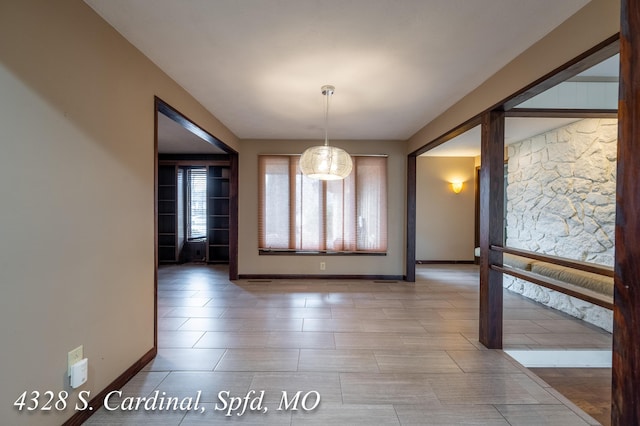 view of unfurnished dining area