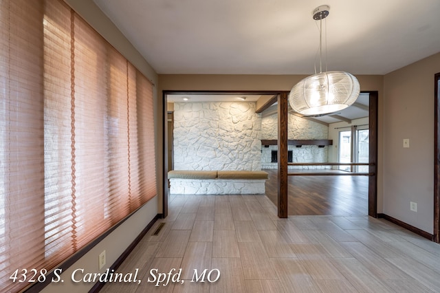 view of unfurnished dining area