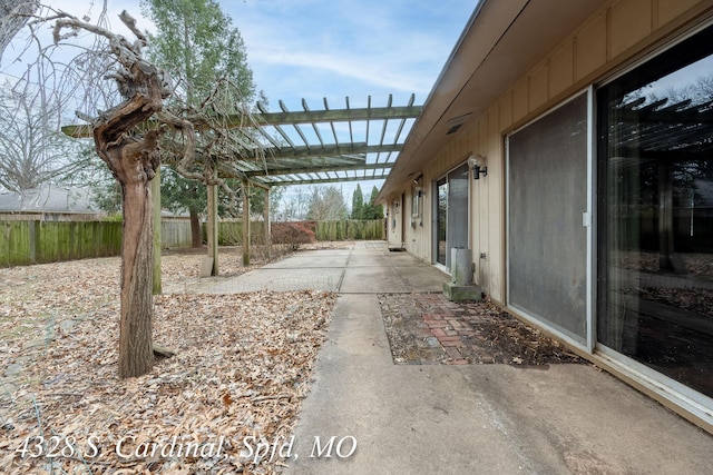 exterior space featuring a pergola