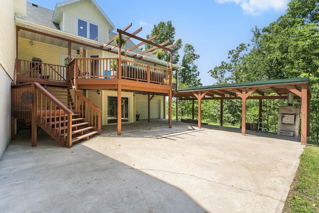 exterior space featuring a garage