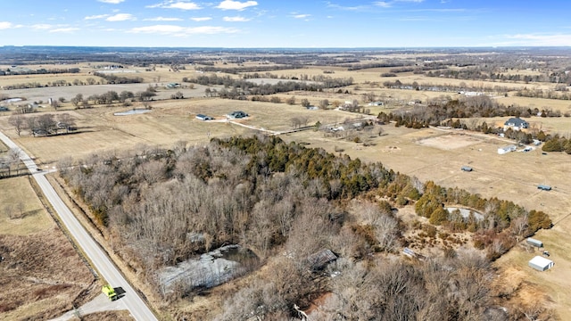 drone / aerial view featuring a rural view