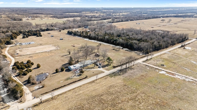 bird's eye view featuring a rural view