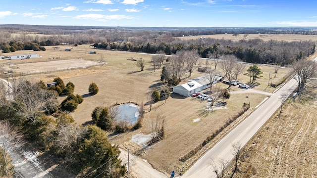 drone / aerial view featuring a rural view