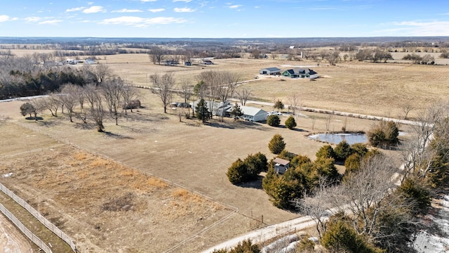 aerial view with a rural view