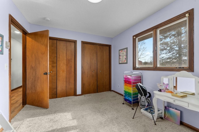 view of carpeted home office