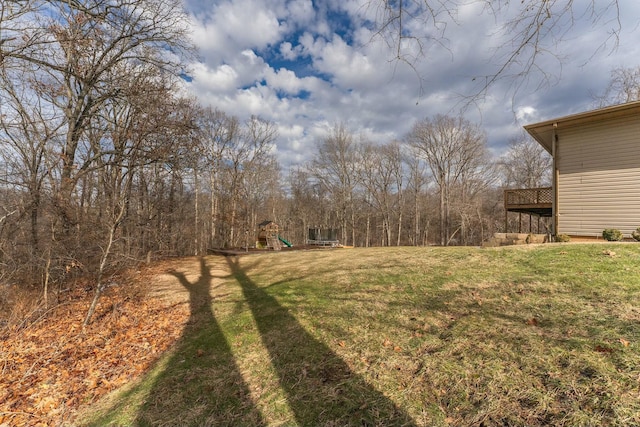 view of yard with a playground