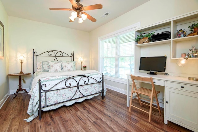 bedroom featuring dark hardwood / wood-style floors