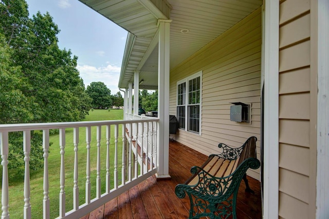 balcony featuring a porch