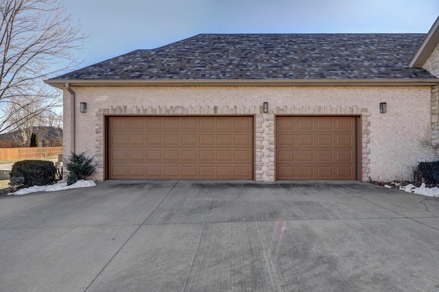 view of garage