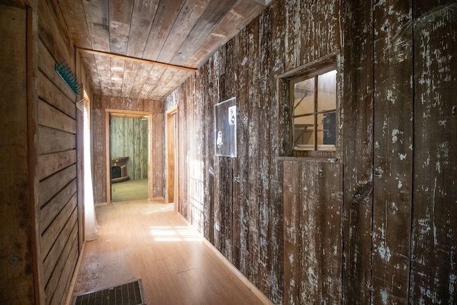 hall with wooden ceiling