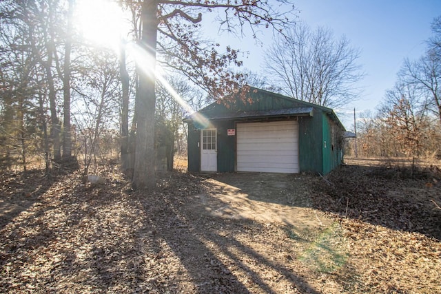 view of garage