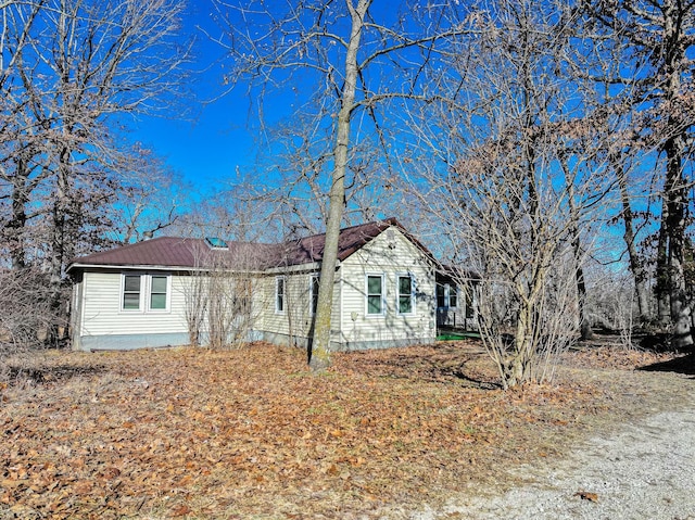 view of single story home