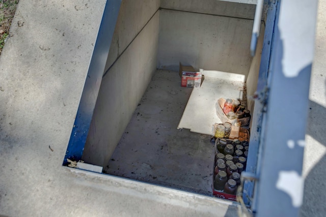 view of storm shelter